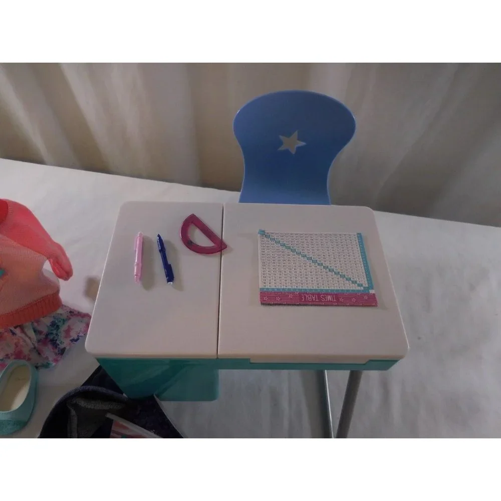 American Girl Desk + School Set Including School Outfit + Shoes and Backpack‎